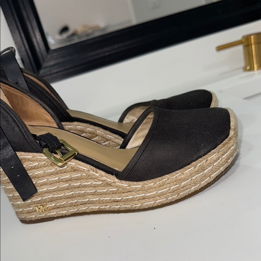 Michael Kors Black Wedge Sandals - Picture 8 of 11